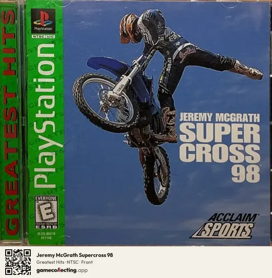 Jeremy McGrath Supercross 98 PlayStation, NTSC box front