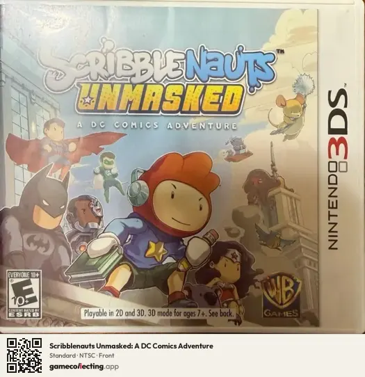 Scribblenauts Unmasked: A DC Comics Adventure Nintendo 3DS, NTSC box front
