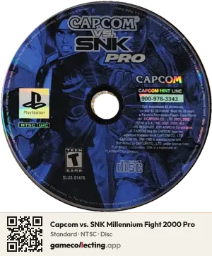 Capcom vs. SNK Millennium Fight 2000 Pro PlayStation, NTSC disc