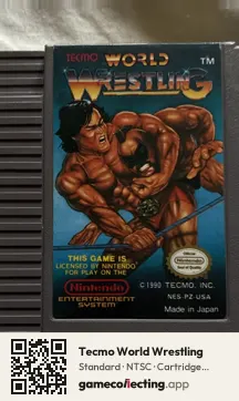 Tecmo World Wrestling Nintendo Entertainment System, NTSC cartridge label