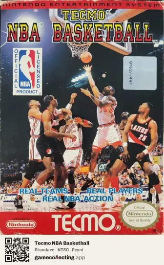 Tecmo NBA Basketball Nintendo Entertainment System, NTSC box front