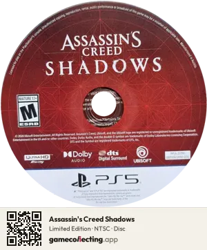 Assassin's Creed Shadows PlayStation 5, NTSC disc