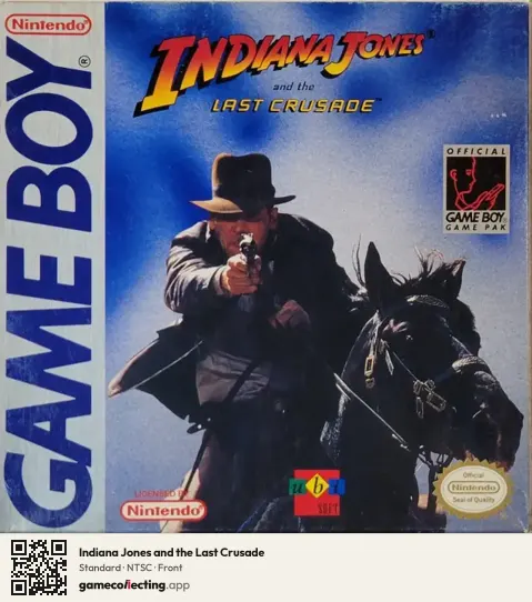 Indiana Jones and the Last Crusade Game Boy, NTSC box front