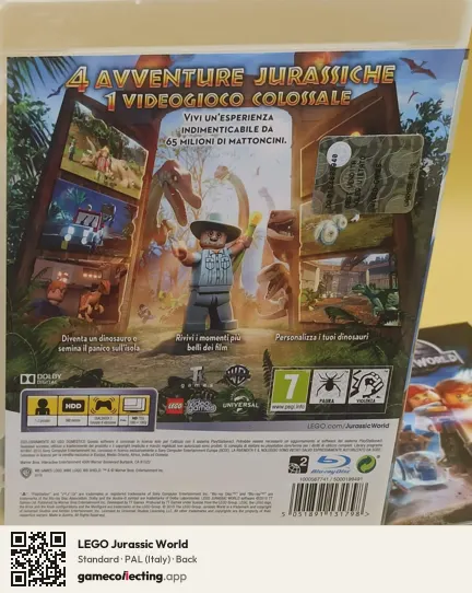 LEGO Jurassic World PlayStation 3, Italy box back