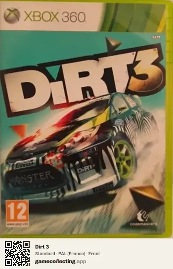 Dirt 3 Xbox 360, France box front