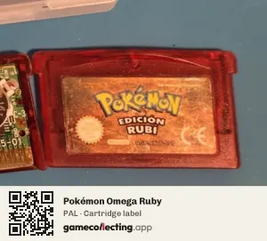 Pokémon Omega Ruby Nintendo 3DS, PAL cartridge label