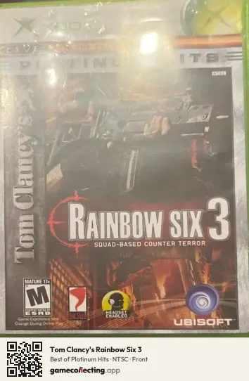 Tom Clancy's Rainbow Six 3 Xbox, NTSC box front