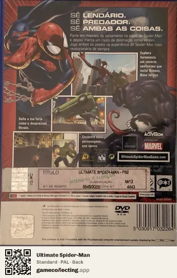 Ultimate Spider-Man PlayStation 2, PAL box back