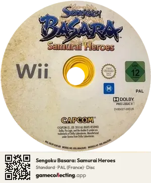 Sengoku Basara: Samurai Heroes Nintendo Wii, PAL disc