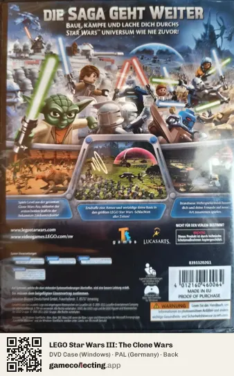 LEGO Star Wars III: The Clone Wars Computer, Germany box back