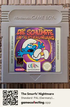 The Smurfs' Nightmare Game Boy, PAL cartridge label