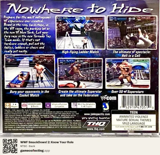 WWF SmackDown! 2: Know Your Role PlayStation, NTSC box back