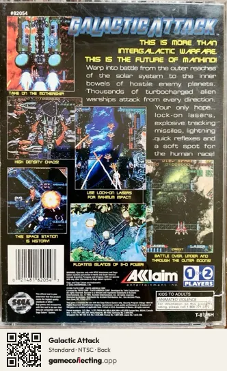Galactic Attack Sega Saturn, NTSC box back