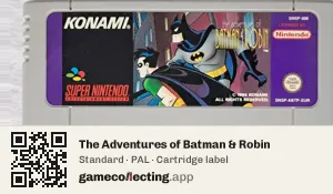 The Adventures of Batman & Robin Super Nintendo Entertainment System, PAL cartridge label