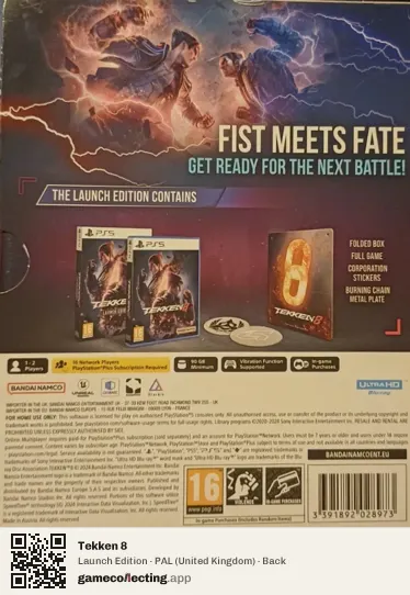 Tekken 8 PlayStation 5, United Kingdom box back