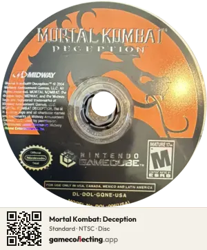 Mortal Kombat: Deception Nintendo GameCube, NTSC disc