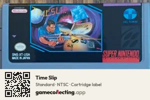 Time Slip Super Nintendo Entertainment System, NTSC cartridge label