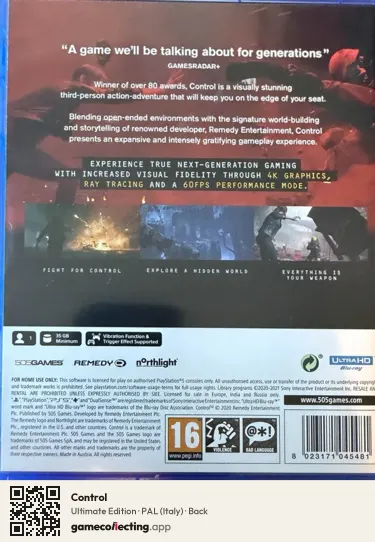 Control PlayStation 5, Italy box back