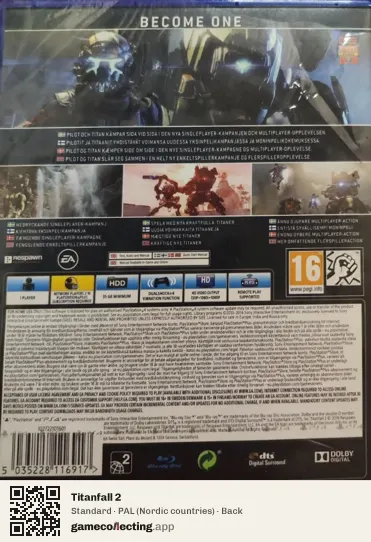 Titanfall 2 PlayStation 4, Nordic countries box back