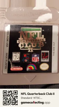 NFL Quarterback Club II Game Boy, NTSC cartridge label