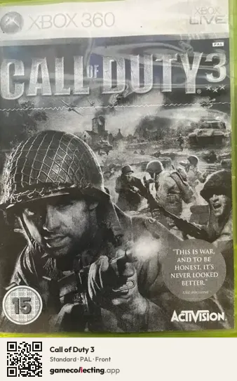 Call of Duty 3 Xbox 360, PAL box front