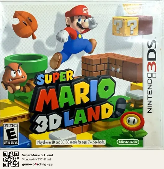Super Mario 3D Land Nintendo 3DS, NTSC box front