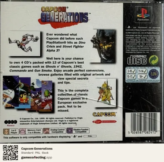Capcom Generations PlayStation, PAL box back