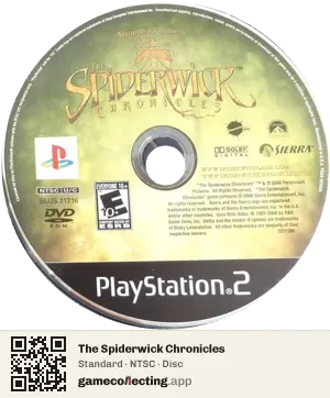 The Spiderwick Chronicles PlayStation 2, NTSC disc