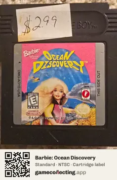 Barbie: Ocean Discovery Game Boy Color, NTSC cartridge label