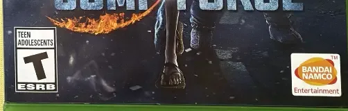 Jump Force, the ESRB box on its front