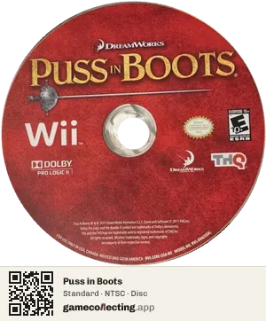 Puss in Boots Nintendo Wii, NTSC disc