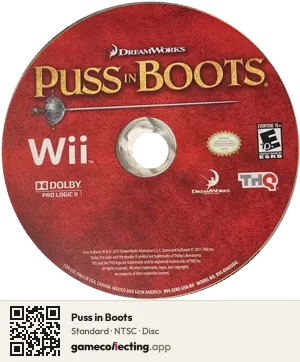 Puss in Boots Nintendo Wii, NTSC disc