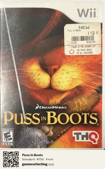 Puss in Boots Nintendo Wii, NTSC box front