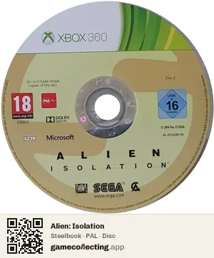 Alien: Isolation Xbox 360, PAL disc