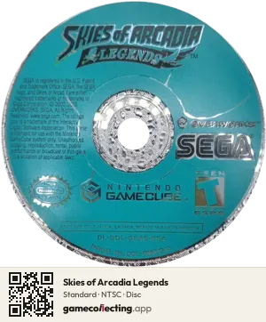 Skies of Arcadia Legends Nintendo GameCube, NTSC disc
