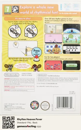 Rhythm Heaven Fever Nintendo Wii, PAL box back