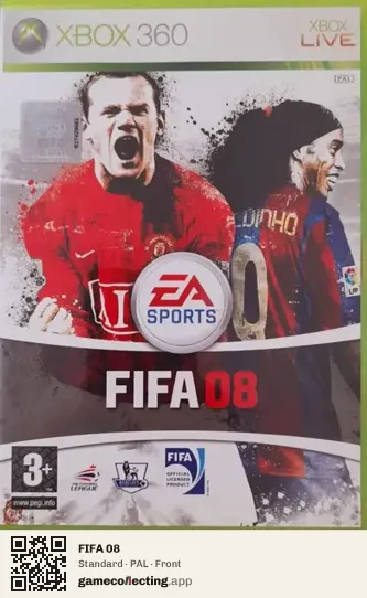 FIFA 08 Xbox 360, PAL box front