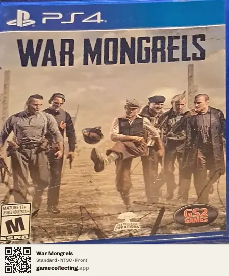 War Mongrels PlayStation 4, NTSC box front