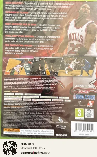 NBA 2K12 Xbox 360, PAL box back