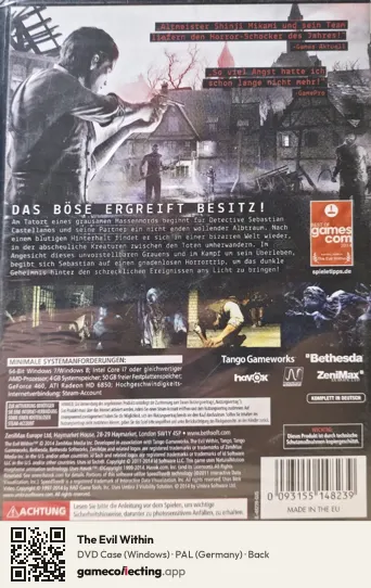 The Evil Within Computer, Germany box back