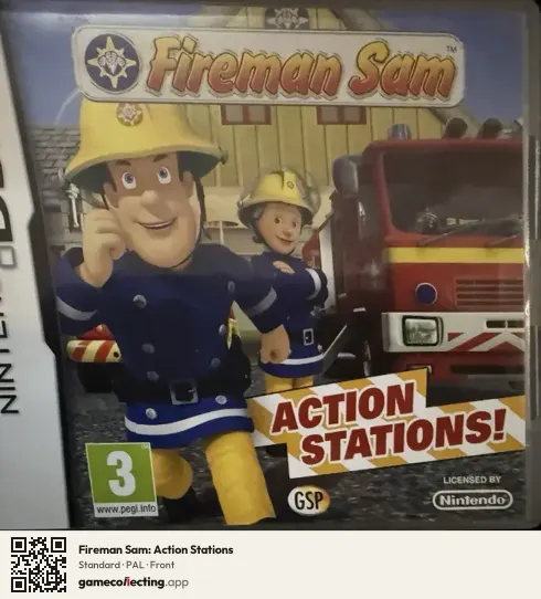 Fireman Sam: Action Stations Nintendo DS, PAL box front