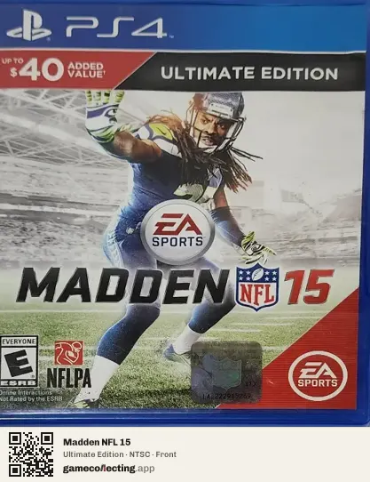 Madden NFL 15 PlayStation 4, NTSC box front