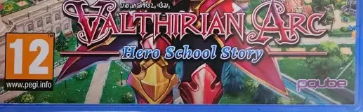 Valthirian Arc: Hero School Story, the PEGI square on its front