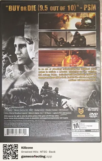 Killzone PlayStation 2, NTSC box back