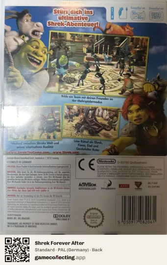 Shrek Forever After Nintendo Wii, Germany box back