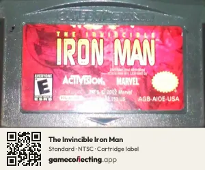 The Invincible Iron Man Game Boy Advance, NTSC cartridge label