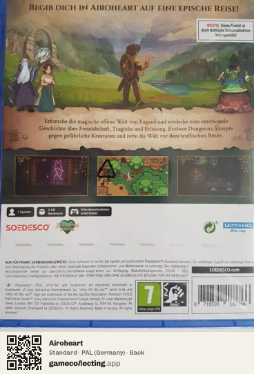 Airoheart PlayStation 5, Germany box back