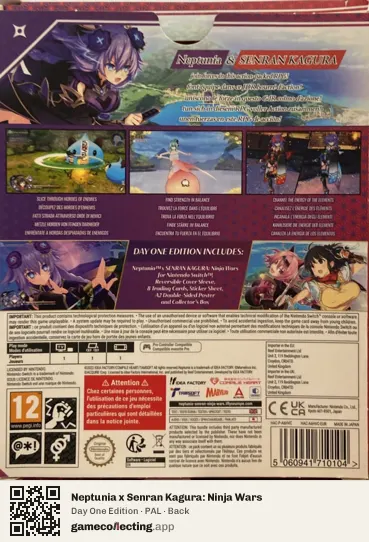 Neptunia x Senran Kagura: Ninja Wars Nintendo Switch, PAL box back