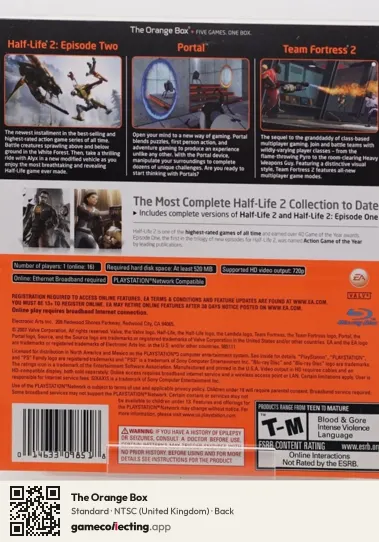 The Orange Box PlayStation 3, United Kingdom box back