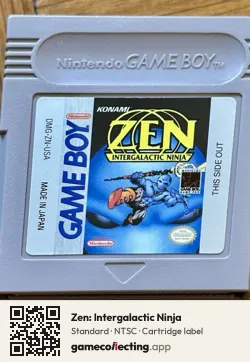Zen: Intergalactic Ninja Game Boy, NTSC cartridge label